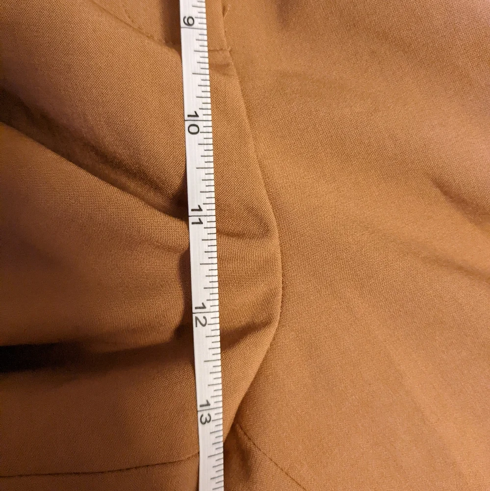 Calvin Klein NWT Suit Pants Tie Waist And Zipper Button Brown Women's Size 12